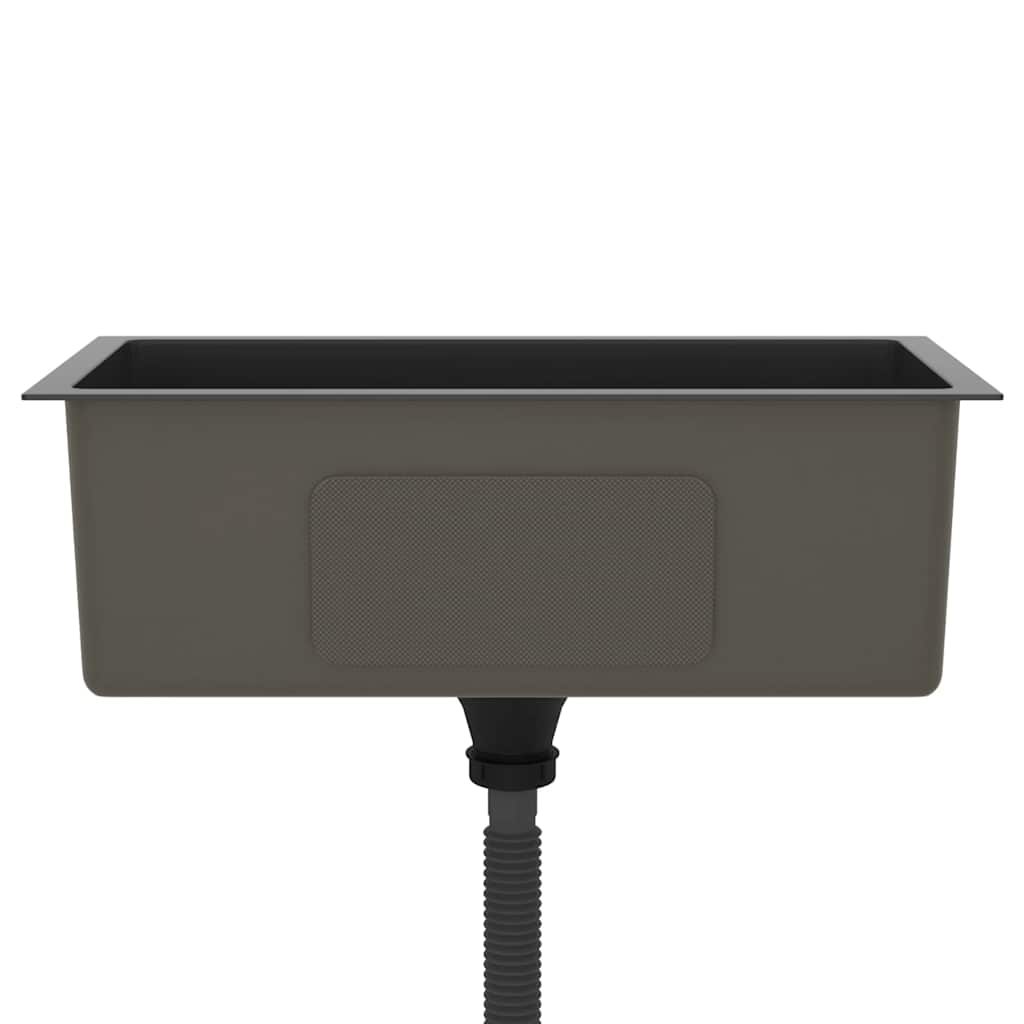 Lavello Da Cucina Lavorato A Mano Nero Acciaio Inox - Image 4