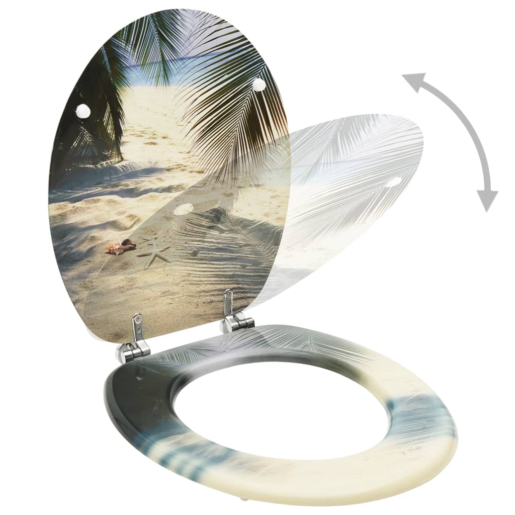 Tavoletta Wc Con Coperchio Mdf Design Spiaggia