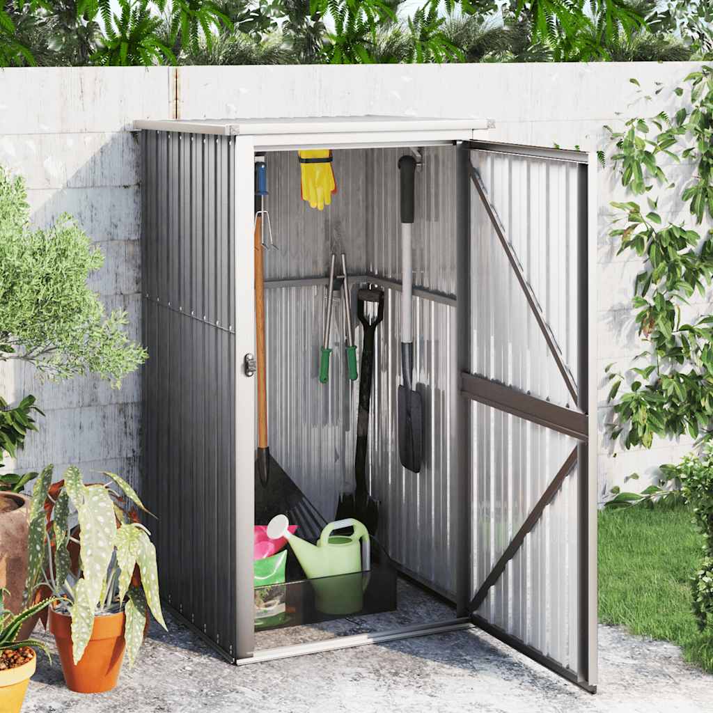 Capanno Per Attrezzi Grigio 88x89x161 Cm In Acciaio Zincato