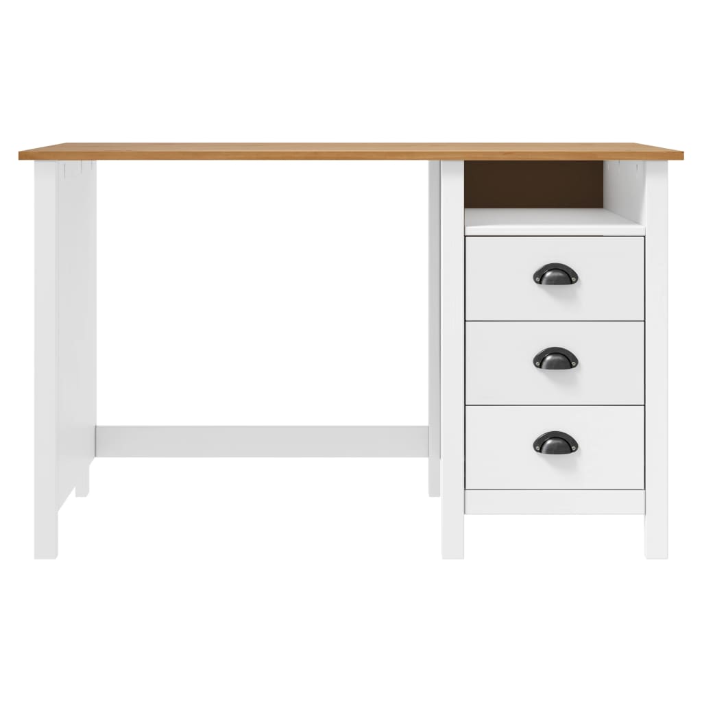 Scrivania Hill Con 3 Cassetti 120x50x74 Cm Massello Di Pino