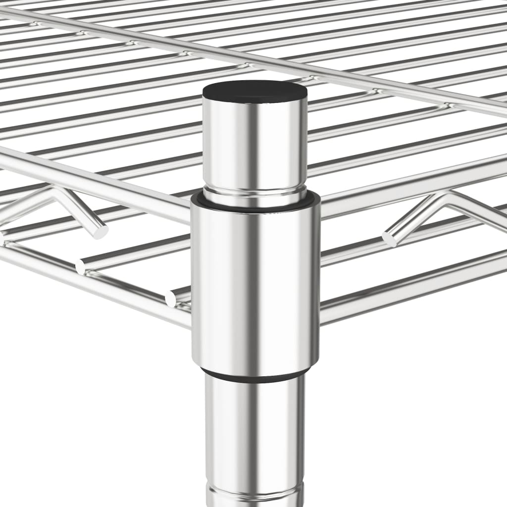 Scaffale A 4 Livelli Con Ruote 90x35x142 Cm Cromato 200 kg - Image 4