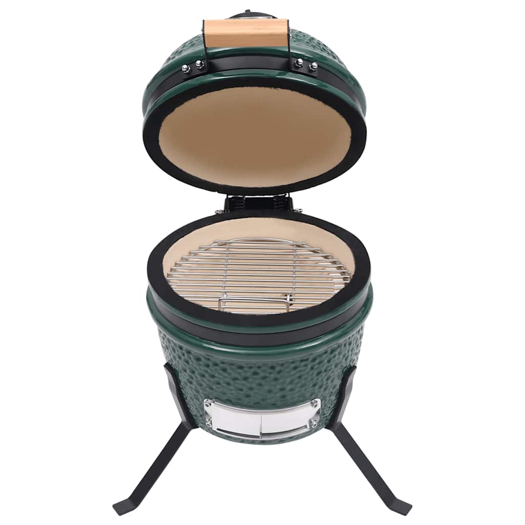Barbecue Affumicatore 2 In 1 Kamado In Ceramica 56 Cm Verde