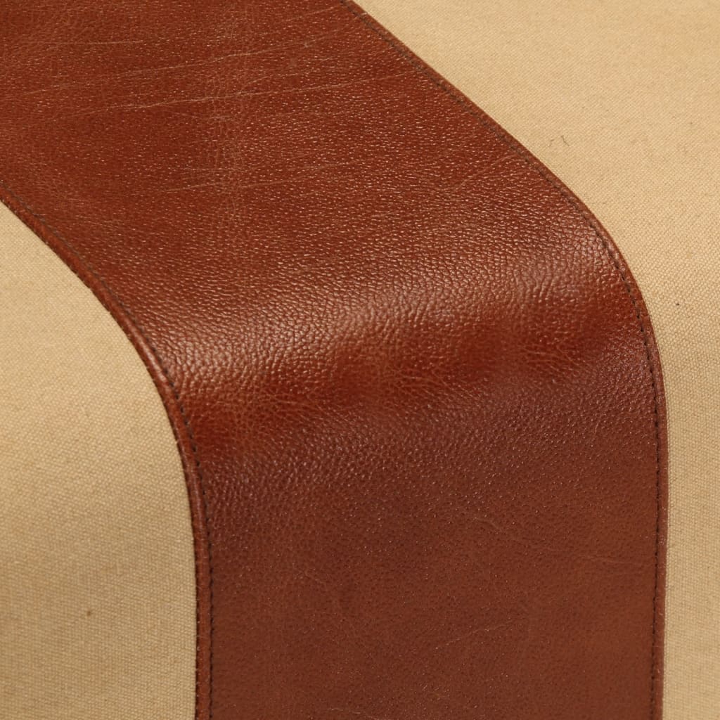 Panca Da Palestra 38 Cm Vera Pelle Marrone E Massello Di Mango - Image 5