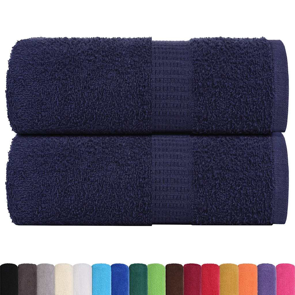 Asciugamani Ospiti 2 Pz Blu Marino 30x50cm 360 G/m² 100% Cotone