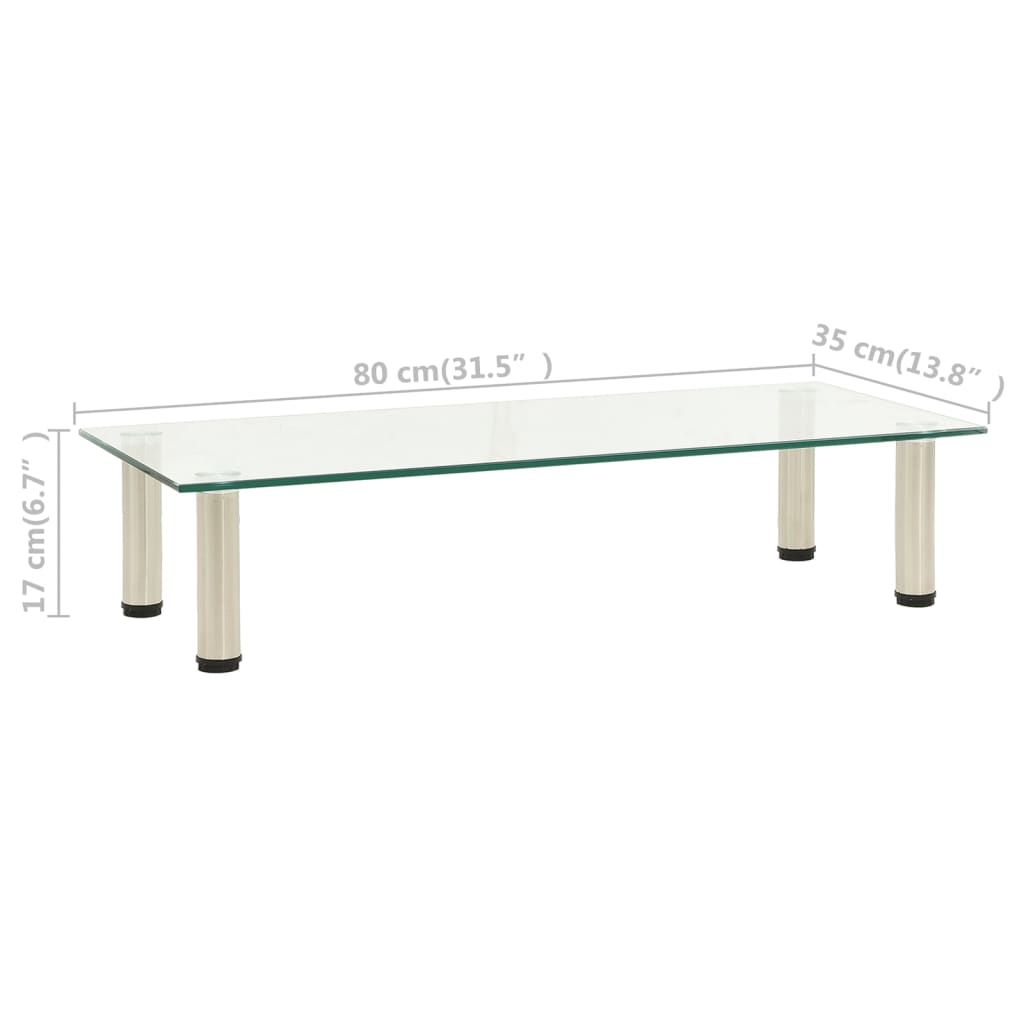 322766 Tv Stand Transparent 80x35x17 Cm Tempered Glass - Image 4