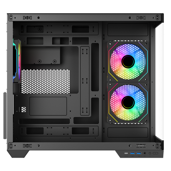Itek Case Dark Cave Ds, Gaming Tower, Atx, 3x12cm Argb Fan, 2xusb3, TypE-C, Side Front Panel Temp - Image 3