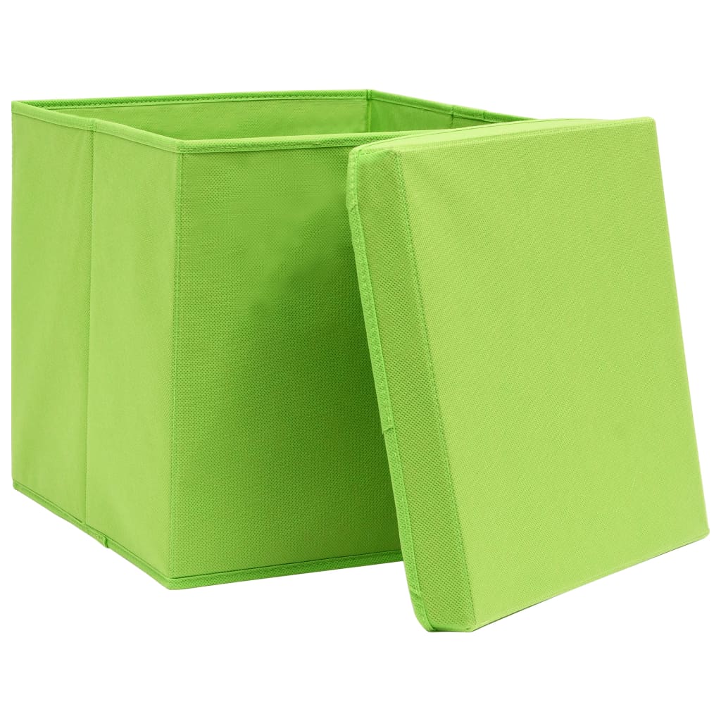 Contenitori Con Coperchi 10 Pz 28x28x28 Cm Verde - Image 3