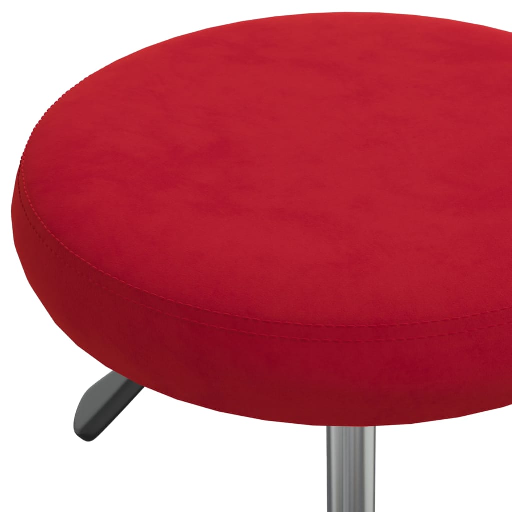 Sedia Girevole Da Ufficio Rosso Vino In Velluto - Image 4