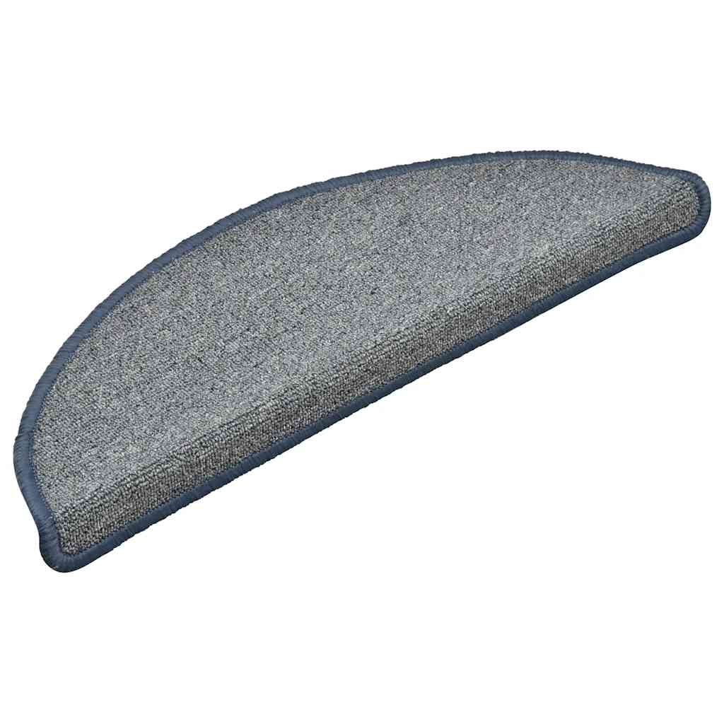 Tappetini Per Scale 30 Pz 56x17x3 Cm Grigio Chiaro E Blu Semicircolari