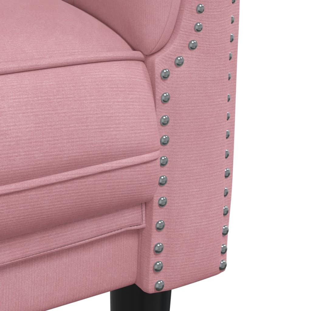 Set Di Divani 2 Pz Rosa In Velluto - Image 5