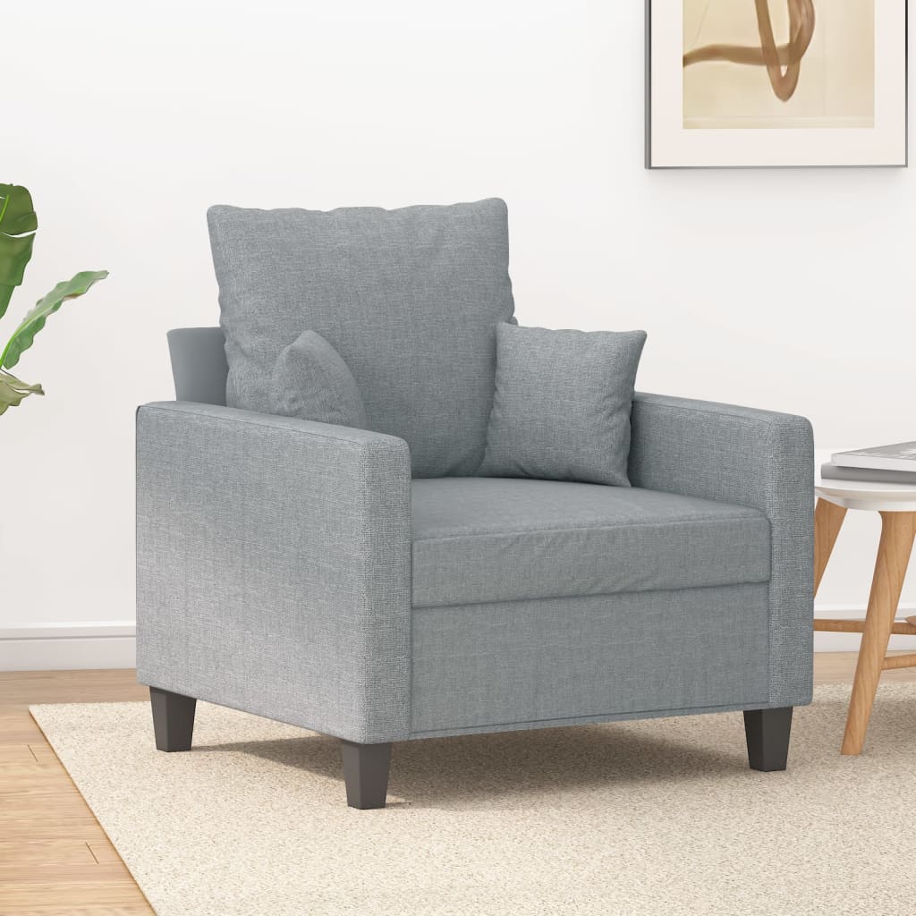 Poltrona Grigio Chiaro 60 Cm In Tessuto