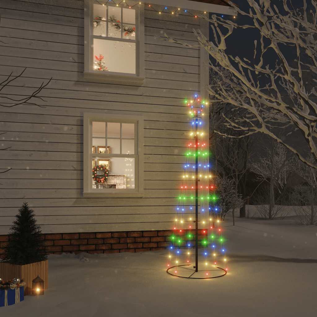 Albero Di Natale A Cono Colorato 108 Led 70x180 cm