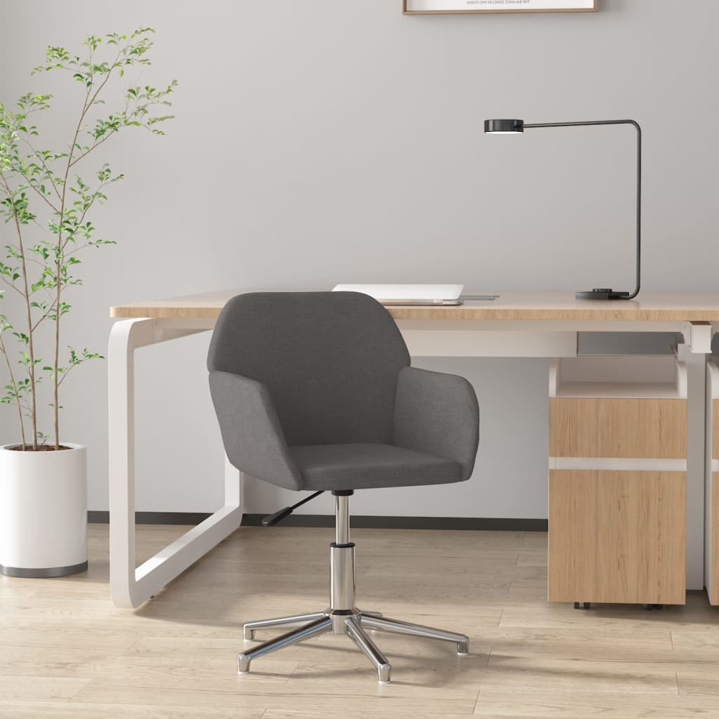 Sedia Da Ufficio Girevole Grigio Chiaro In Tessuto