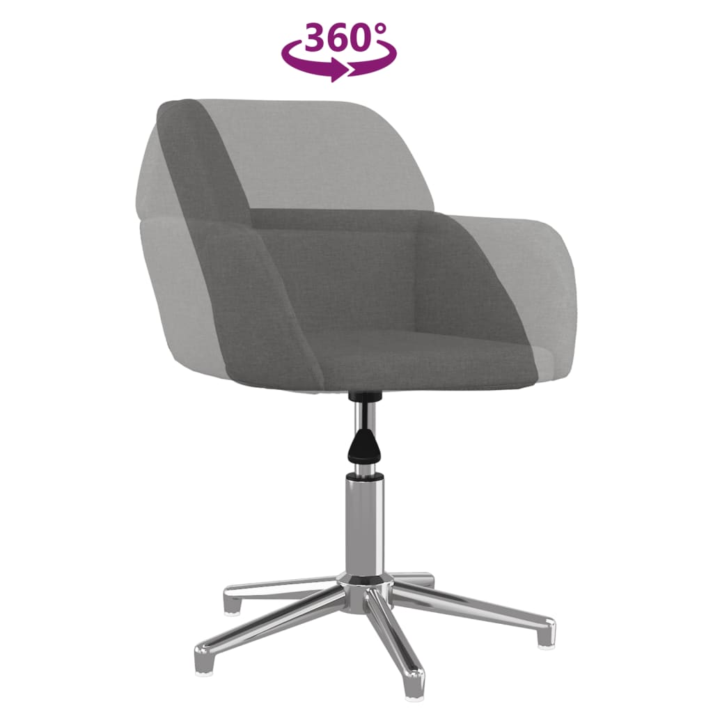 Sedia Da Ufficio Girevole Grigio Chiaro In Tessuto - Image 5