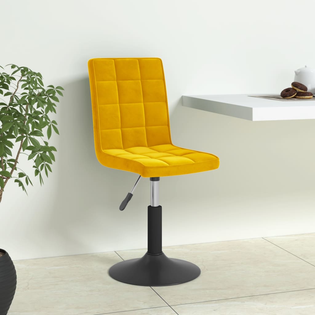 Sedie Da Pranzo Girevoli 4 Pz Giallo Senape In Velluto