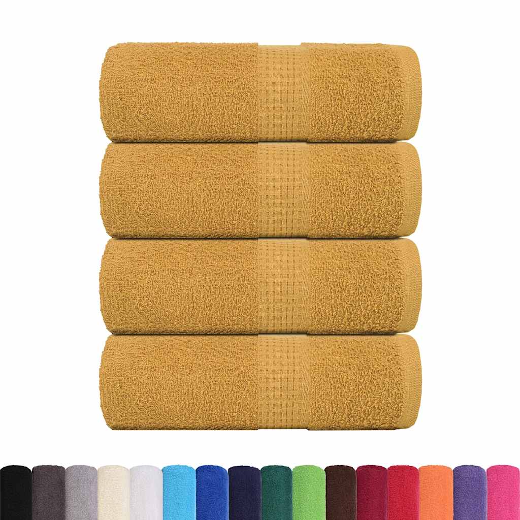 Asciugamani Da Bagno 4 Pz Frogn Oro 30x30 Cm 100% Cotone