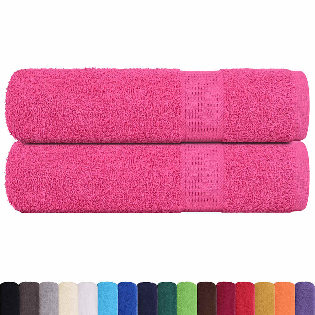 Asciugamani Da Bagno 2 Pz Rosa 100x150 Cm 360 G/m² 100% Cotone