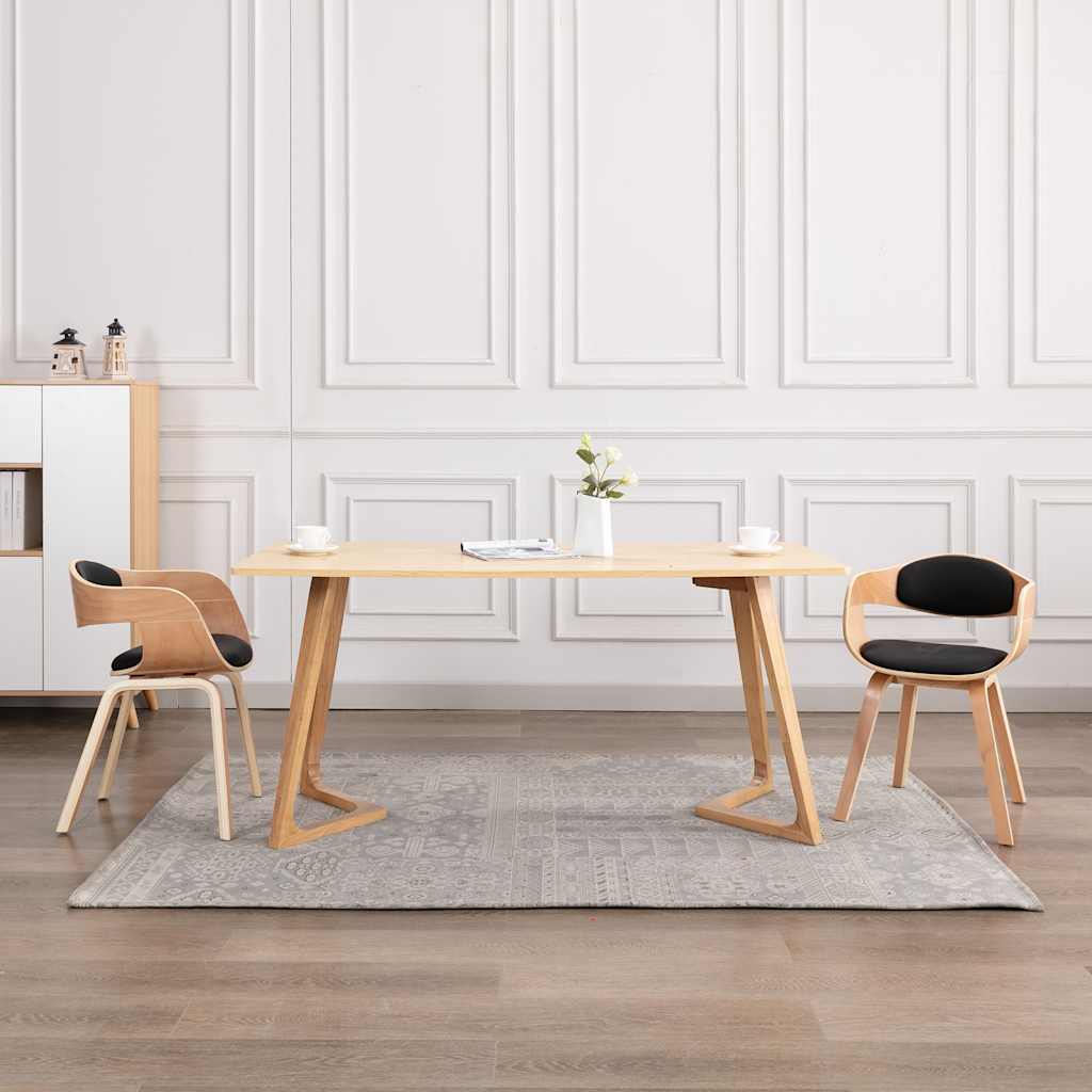 Sedie Da Pranzo 2 Pz In Legno Piegato E Similpelle