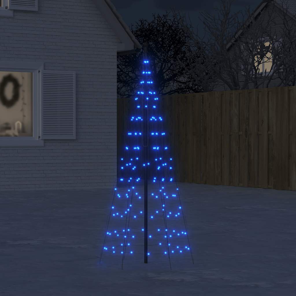 Albero Di Natale A Led Su Pennone 200 Led Blu 180 cm