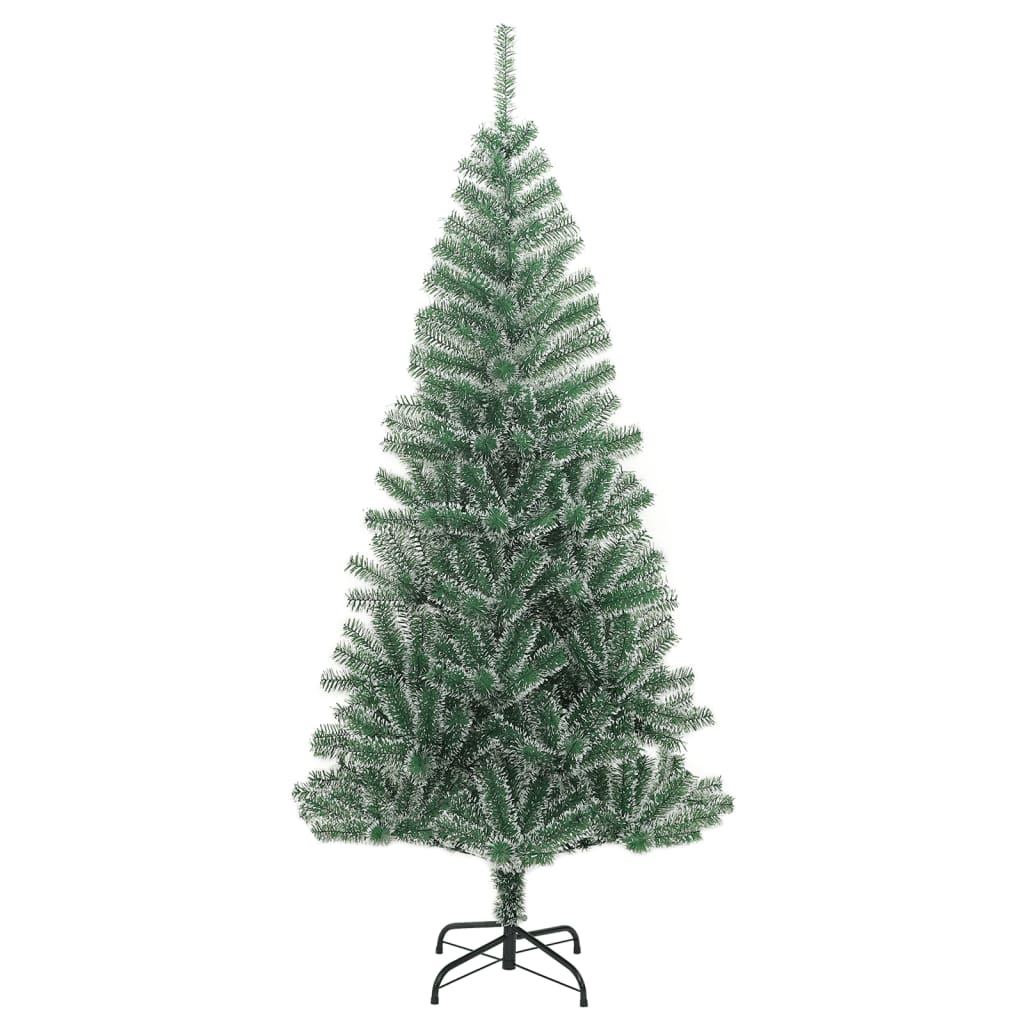 Albero Di Natale Artificiale Con Neve Fioccata Verde 210 cm