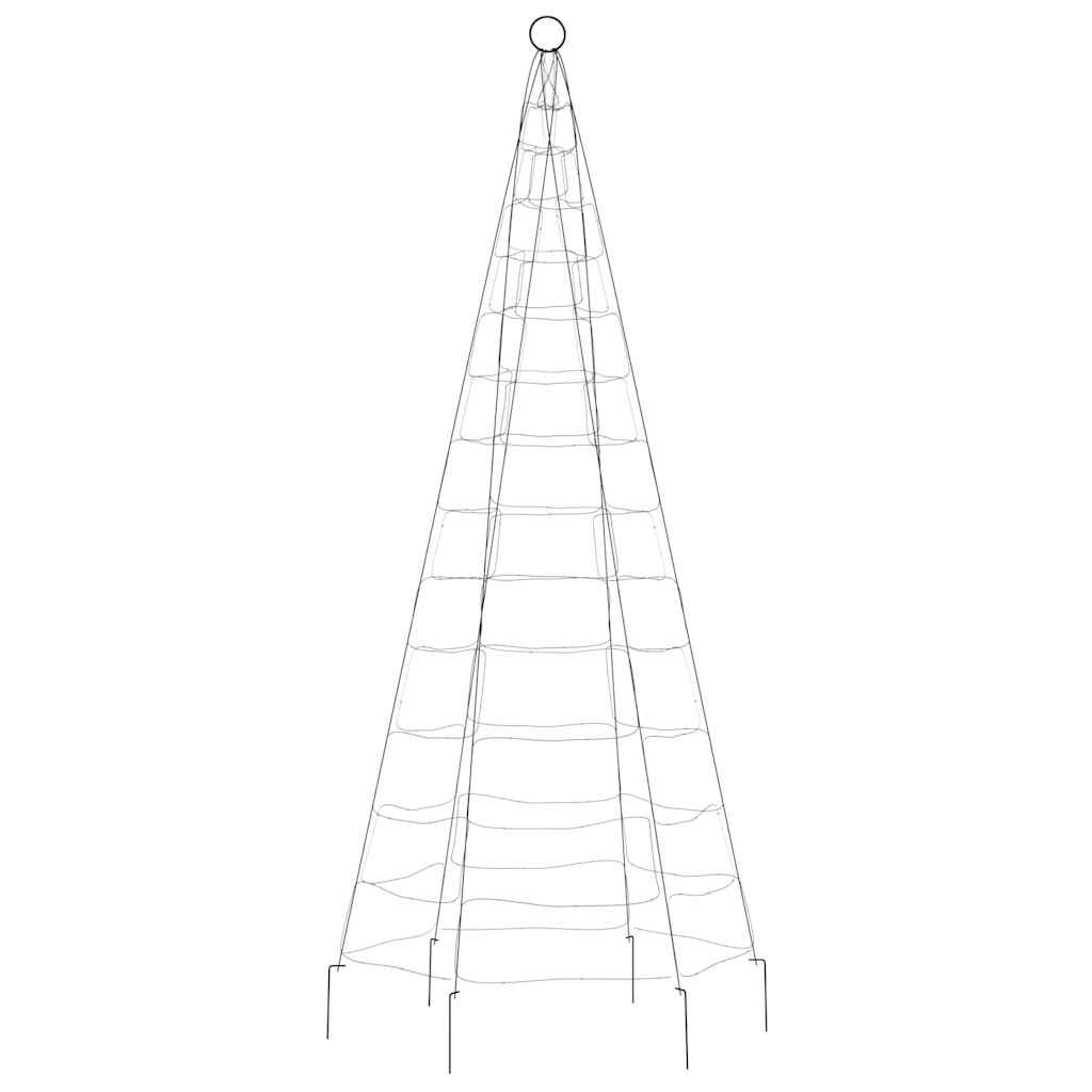 Albero Di Natale A Led Su Pennone 200 Led Bianco Caldo 180 cm - Image 4