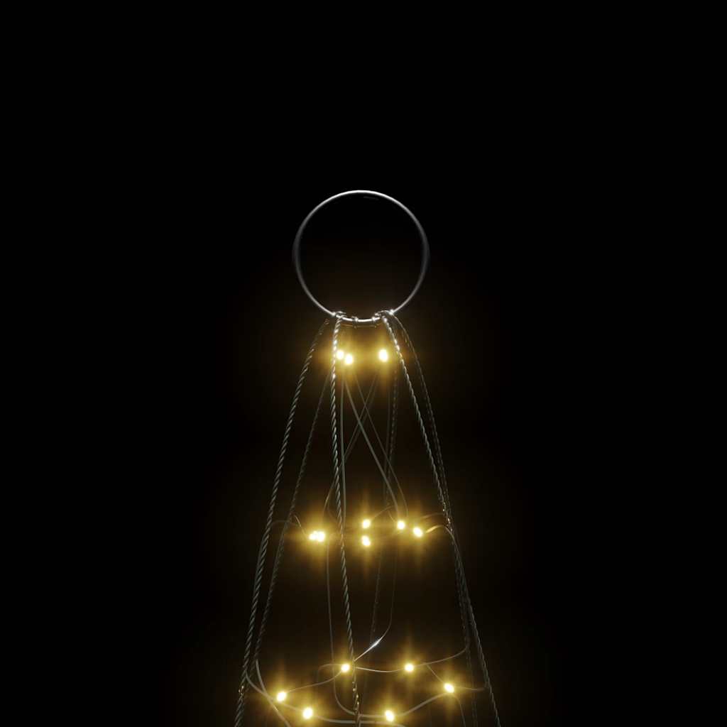 Albero Di Natale A Led Su Pennone 200 Led Bianco Caldo 180 cm - Image 5