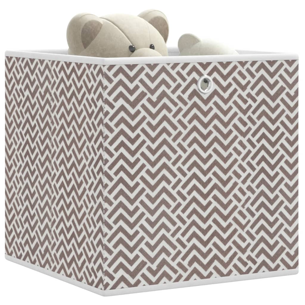 Scatole Portaoggetti 4pz Marrone 32x32x32cm Tessuto Non Tessuto