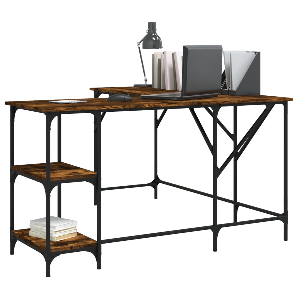 Scrivania Rovere Fumo 139x139x75 Cm In Legno Multistrato - Image 3