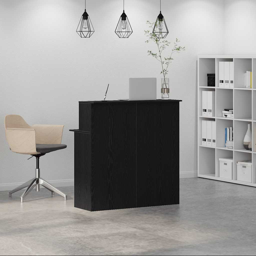 Banco Reception Nero 100x50x103,5 Cm In Legno Multistrato - Image 3