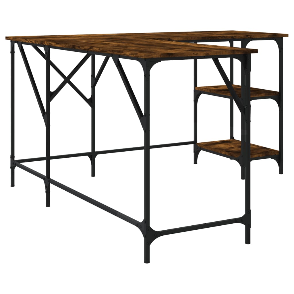Scrivania Rovere Fumo 139x139x75 Cm In Legno Multistrato - Image 5