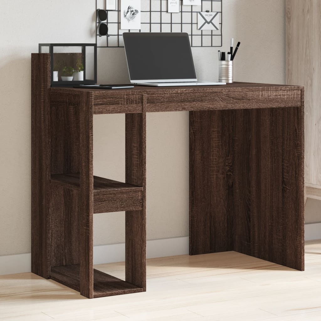 Scrivania Rovere Marrone 103,5x56,5x94 Cm In Legno Multistrato