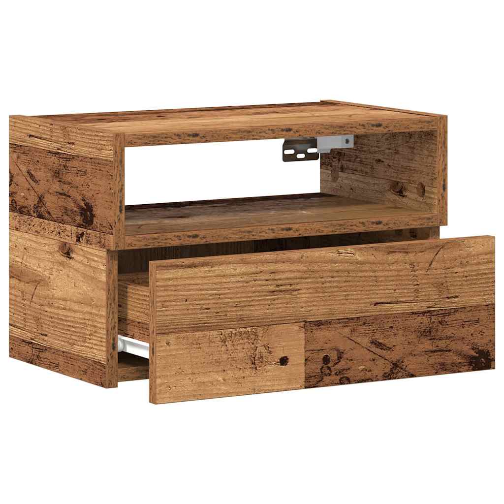 Comodino A Muro Legno Antico 45x26x28,5 cm - Image 4