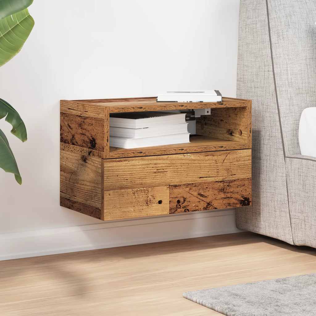 Comodino A Muro Legno Antico 45x26x28,5 cm - Image 3