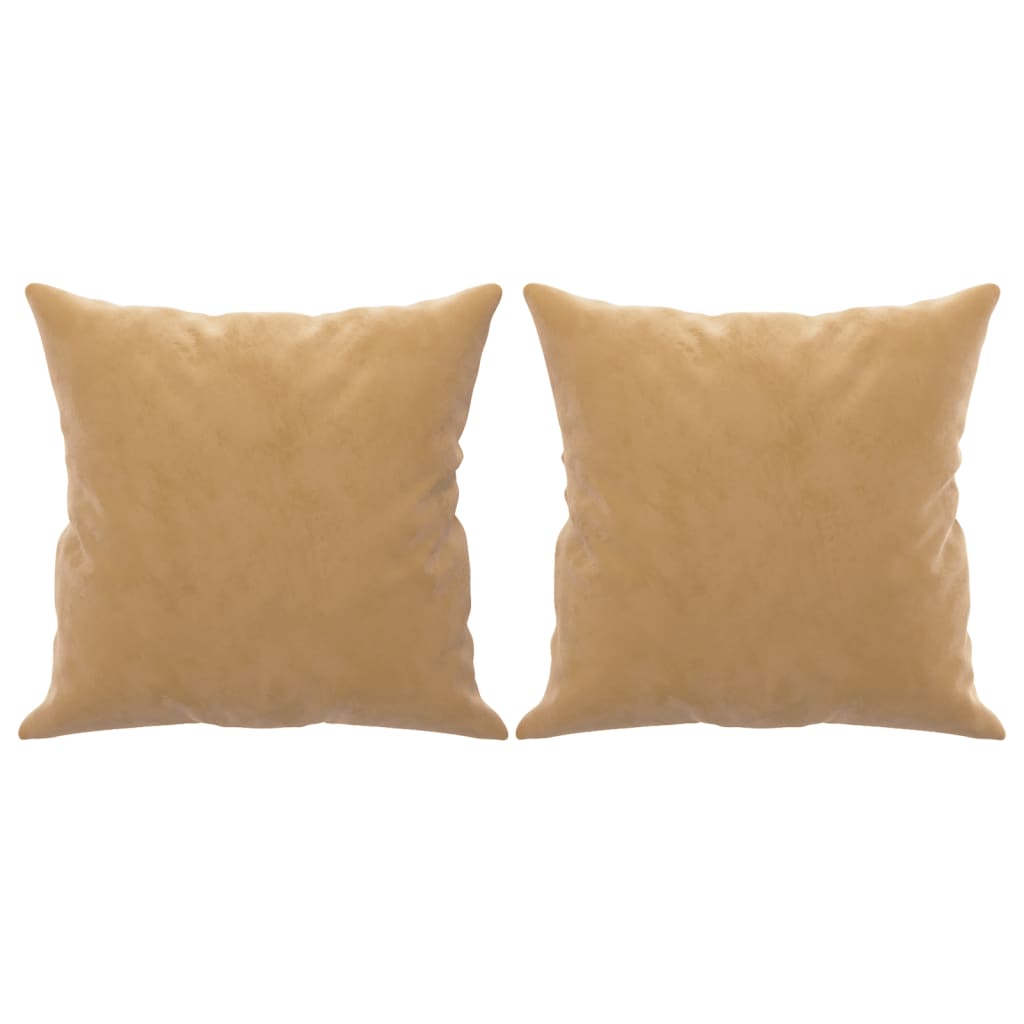 Divano A 2 Posti Con Cuscini Marrone 140 Cm In Velluto - Image 4