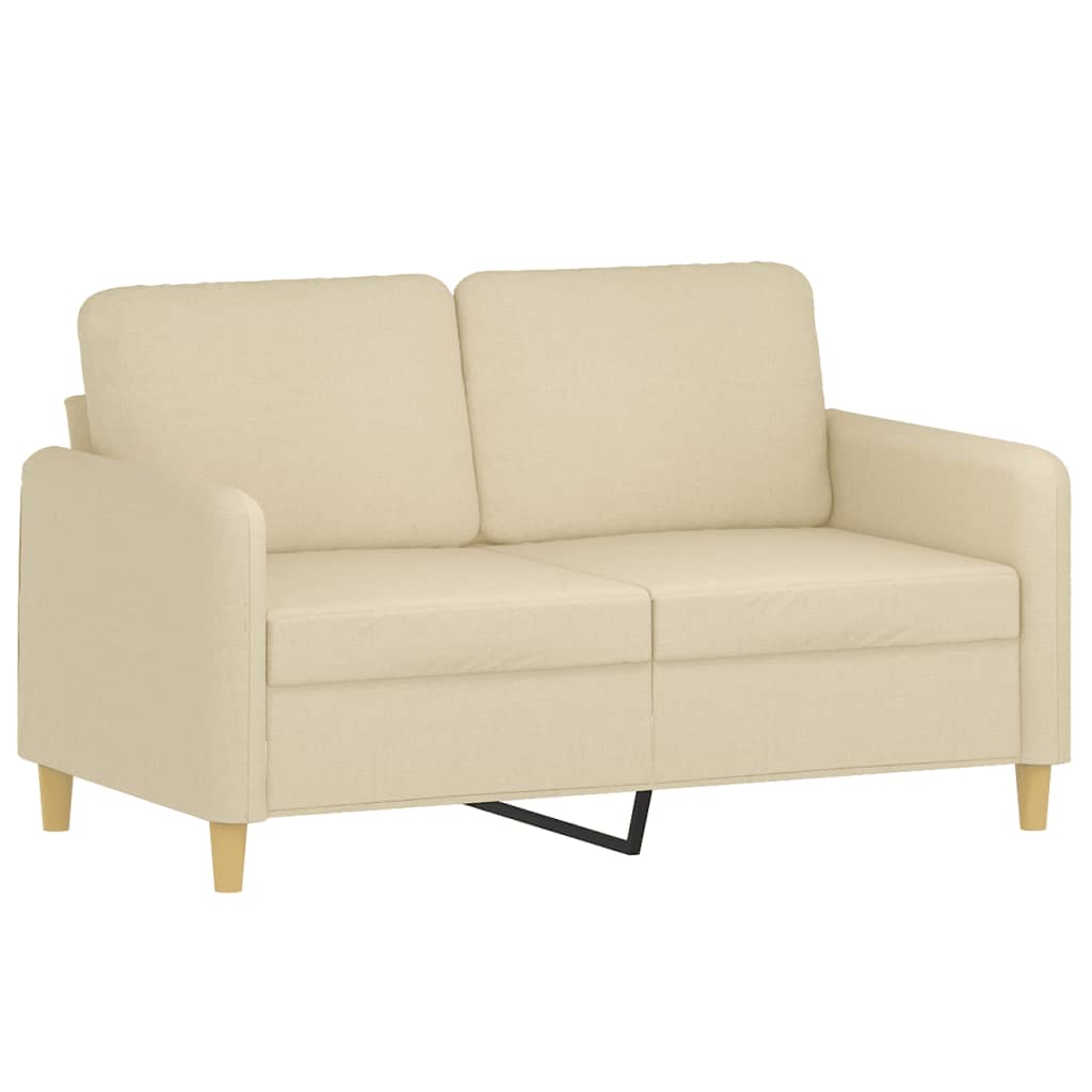 Set Di Divani 2 Pz Con Cuscini Crema In Tessuto - Image 3