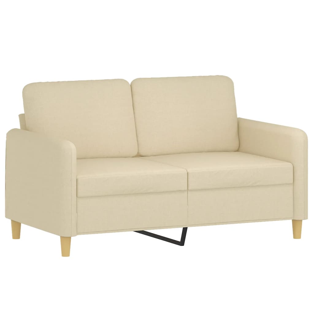 Set Di Divani 2 Pz Con Cuscini Crema In Tessuto - Image 3