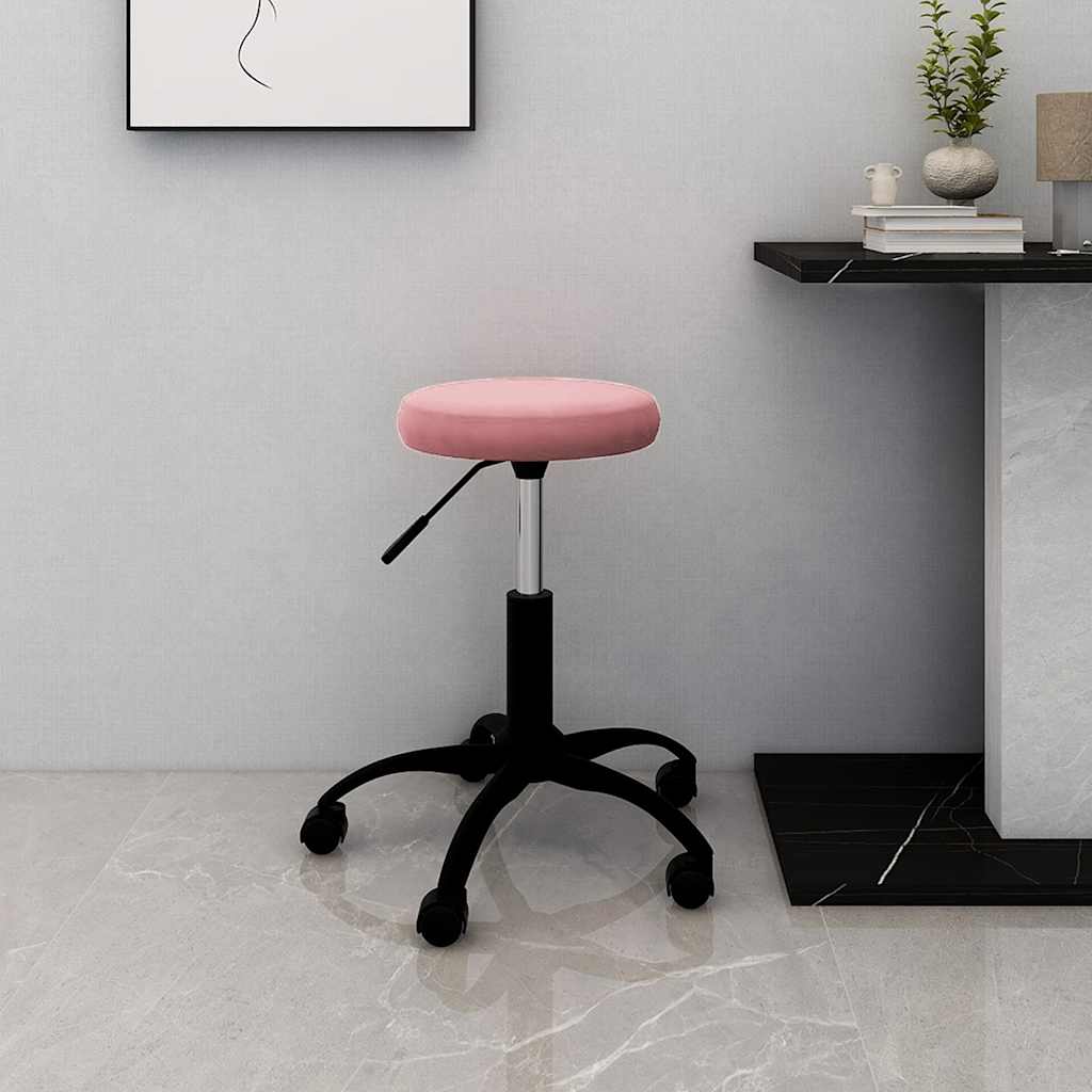 Sedia Girevole Da Ufficio Rosa In Velluto
