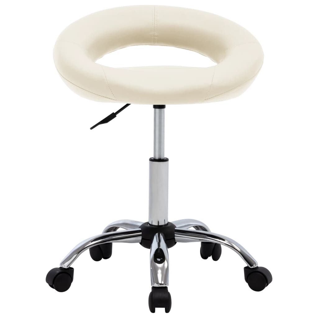 Sedia Da Lavoro Con Ruote Crema In Similpelle