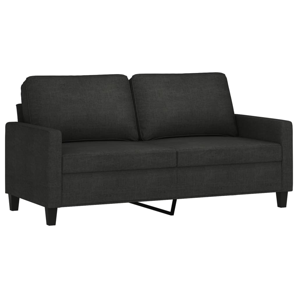 Set Di Divani 2 Pz Con Cuscini Nero In Tessuto - Image 3