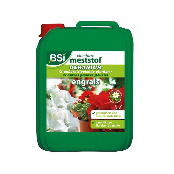 Bsi - Fertilizzante Minerale Al Geranio - Per Specie Di Geranio - Oligoelementi Solubili In Acqua - 5l