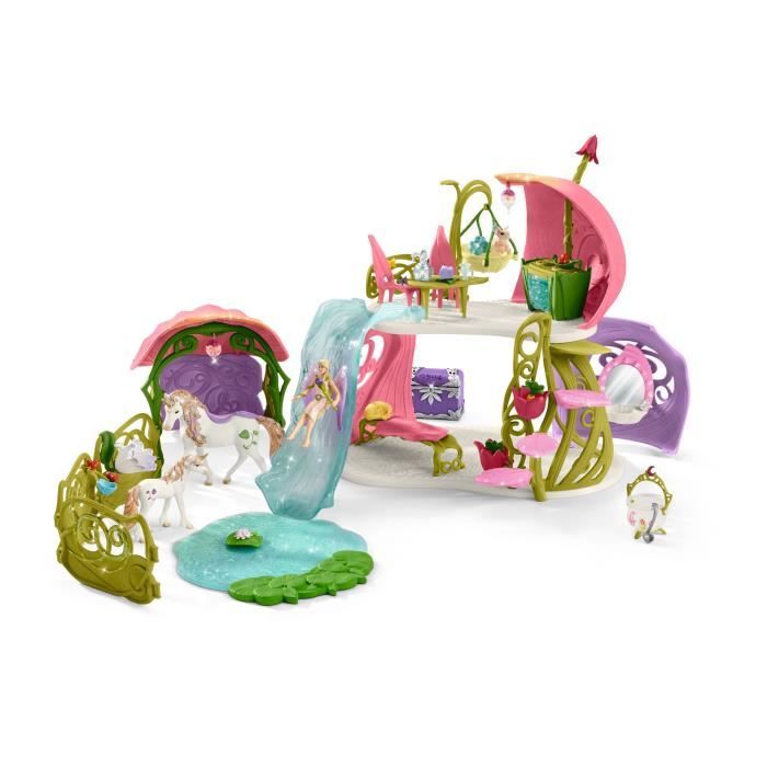 Schleich - Glitter House Con Unicorni, Lago E Stabile - 42445
