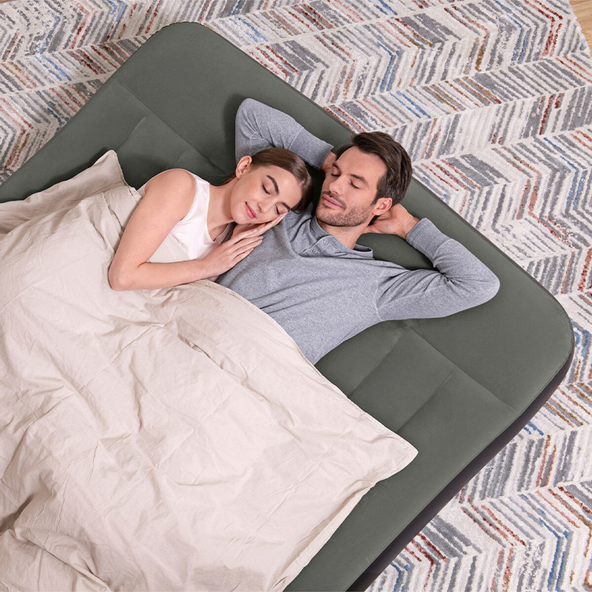 Bestway Materasso Doppio Con Gonfiatore Integrato A Batteria 203x152x30 Cm Gonfiabile E Campeggio 67930 - Image 3