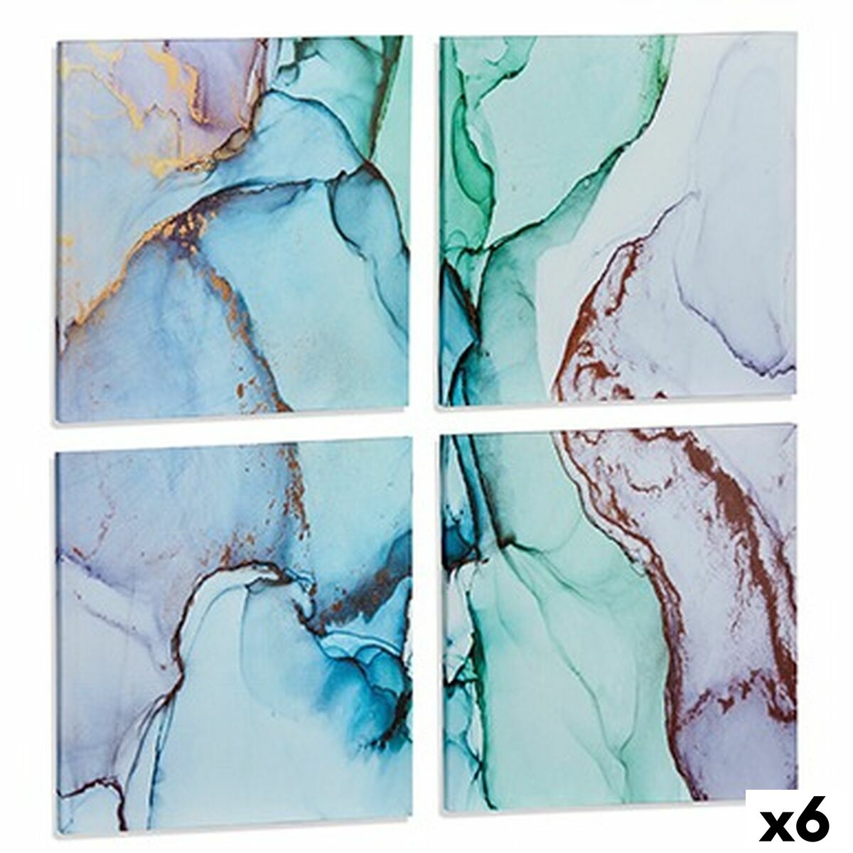 Tela Gift Decor Tela 35 X 7 X 35 Cm Marmo Azzurro (6 Unità)