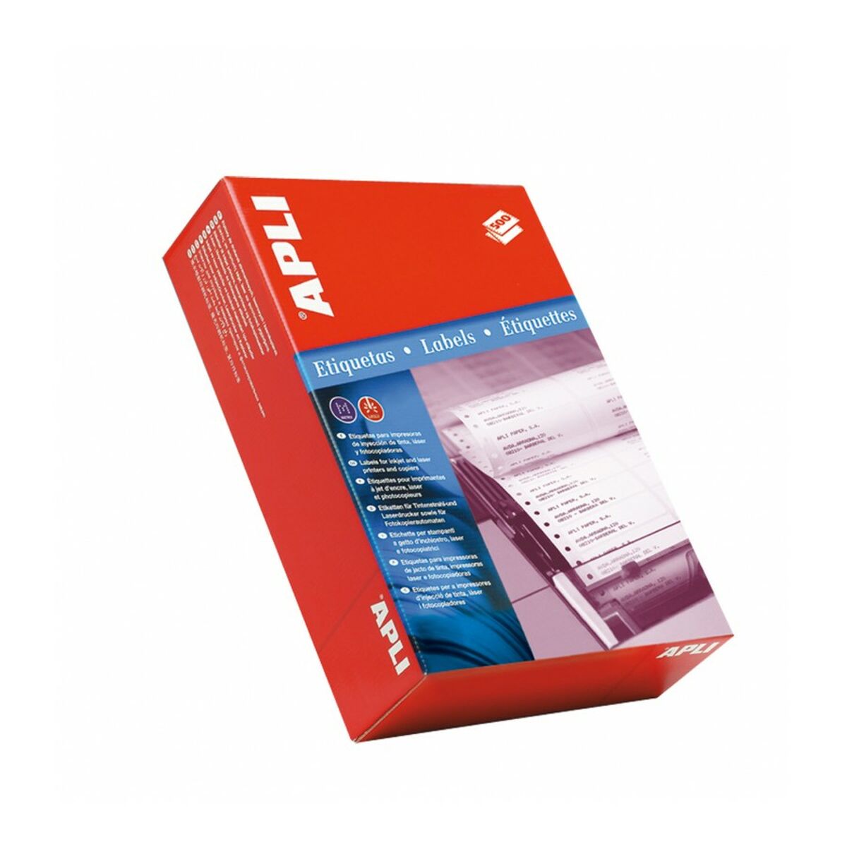 Etichette Per Stampante Apli 500 Fogli 43,2 X 65,6 Mm Bianco