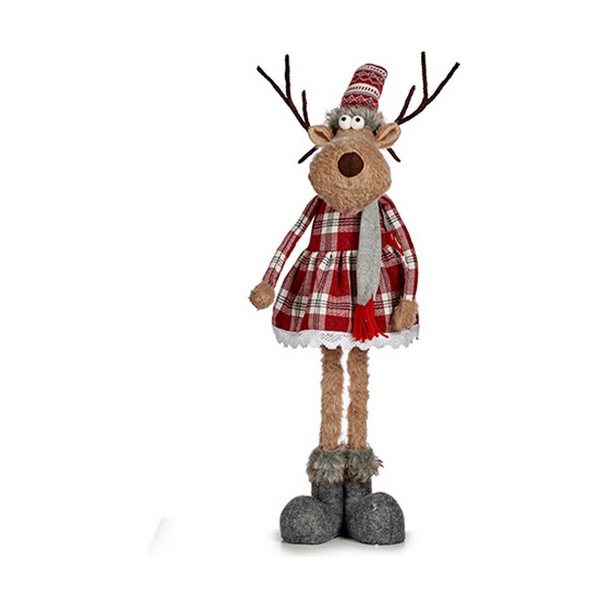 Statua Decorativa Sciarpa Cervo 17 X 78 X 24 Cm Rosso Grigio