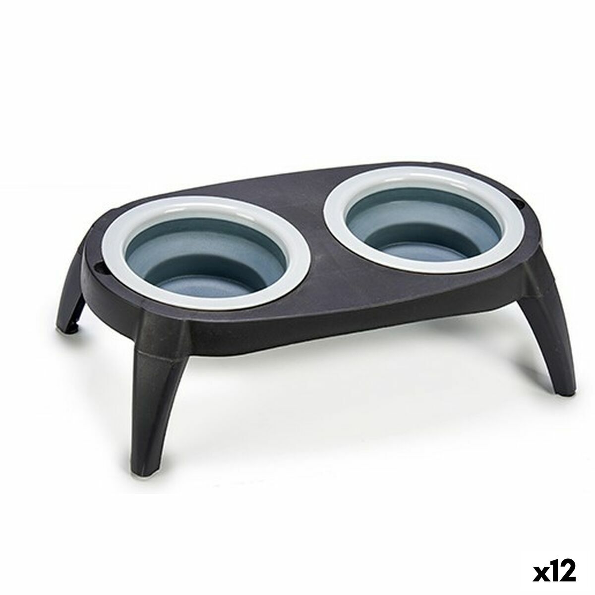 Ciotola Per Animali Domestici Mascow Nero Silicone Plastica Pieghevole 9 X 39 X 9 Cm (12 Unità)