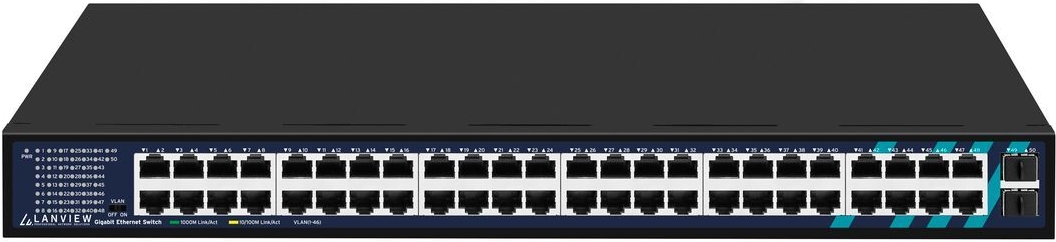 Lanview Unmanaged Rj45 With 2 Gigabit Sfp Ports Full - Switch - 48-Port (lvN-1umounT-48porT-2sfP-1g)