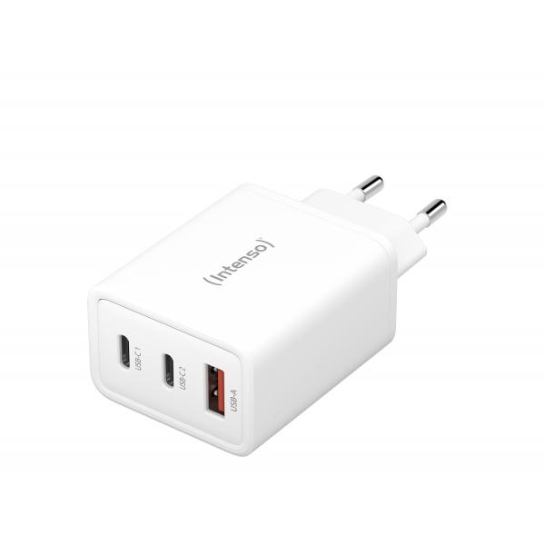 Intenso W65acc - Alimentatore - Gan - 65 Watt - Pd 3.0, Pd/pps, Qc 4.0 - 3 Punti Di Connessione In Uscita (2 X UsB-C, Usb Type a)