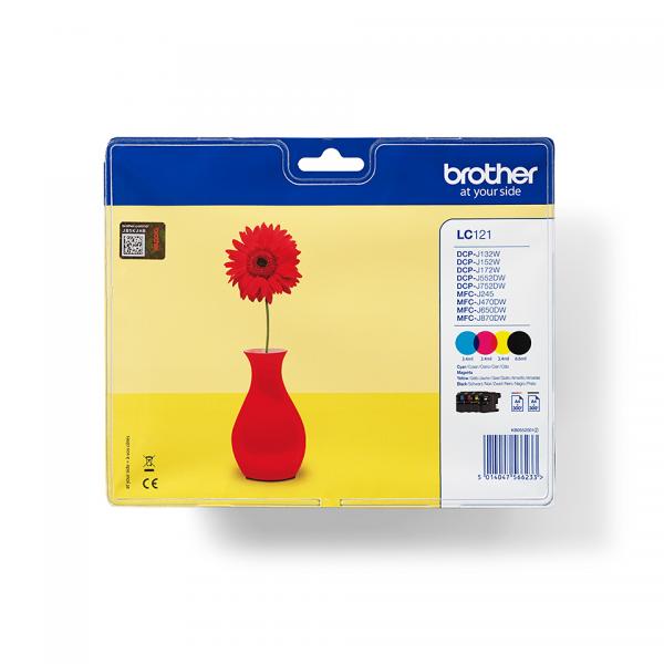 Confezione Risparmio Brother Lc121: Nero, Giallo, Ciano, Magenta