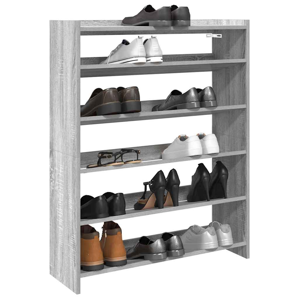 Scarpiera Grigio Sonoma 80x25x100 Cm In Legno Multistrato